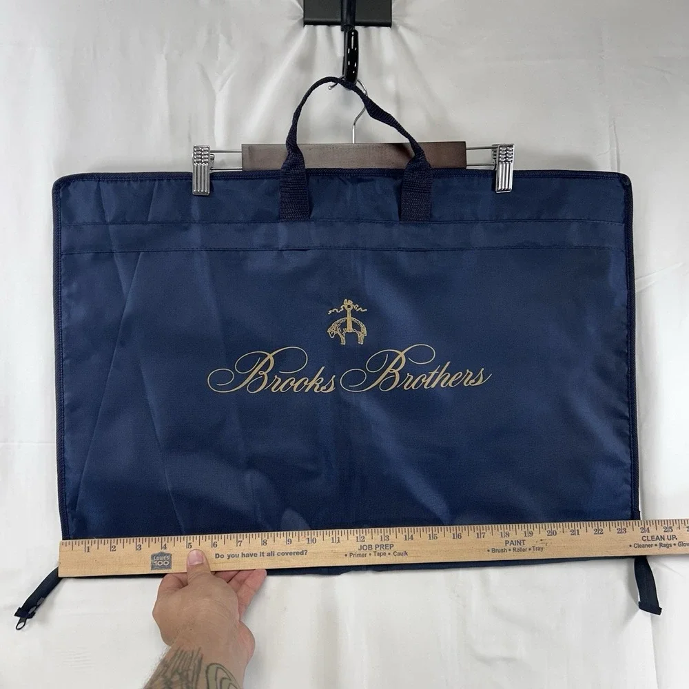 Brooks Brothers Blue Garment Bag Travel Suit Cover Folding Zippered 44
